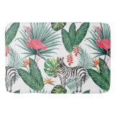 Modern flamingo zebra tropical leaf waterverf badmat (Voorkant)