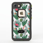Modern flamingo zebra tropisch blad GEPERSONALISEE (Achterkant)