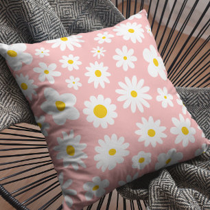 Modern Flat Graphic Daisy Pink Kussen