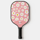Modern Flat Graphic Daisy Pink Pickleball Paddle (Voorkant)