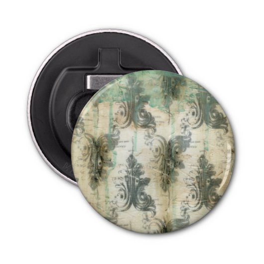 Modern Fleur De Lis-ontwerp Button Flesopener (Voorkant)
