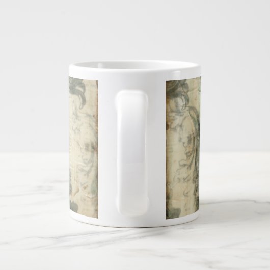 Modern Fleur De Lis-ontwerp Extra Grote Mok (Achterkant)