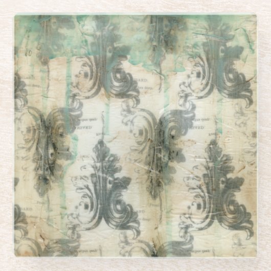 Modern Fleur De Lis-ontwerp Glazen Onderzetter (Voorkant)