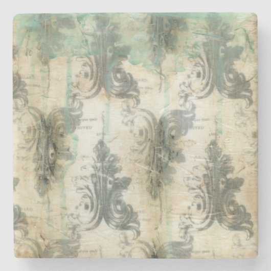 Modern Fleur De Lis-ontwerp Stenen Onderzetter (Voorkant)