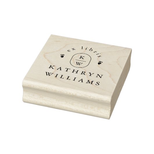 Modern Fleuron Monogram Ex Libris Boekplaat Stempe Rubberstempel (Stempel)