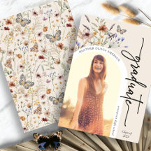 Modern Floral Afstuderen aankondiging