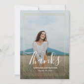 Modern Floral Afstuderen dank u fotokaart Aankondiging (Voorkant)