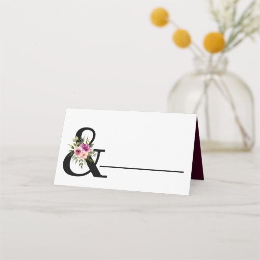 Modern Floral Ampersand Plum Pink Peach & Black (Voorkant)
