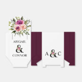 Modern Floral Ampersand Plum Pink Peach & Black Bedankdoosjes (Uitgevouwen)