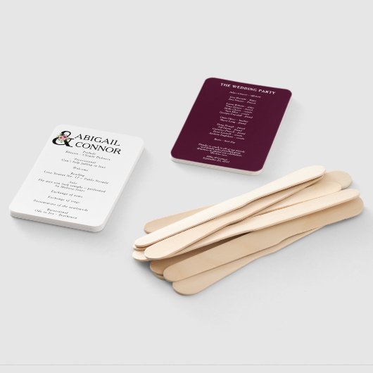 Modern Floral Ampersand Plum Pink Peach & Black Pr Handwaaier (Niet-gemonteerd)