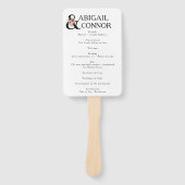 Modern Floral Ampersand Plum Pink Peach & Black Pr Handwaaier (Voorkant)