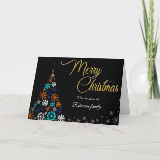 Modern, Floral and Bold Christmas Card Kaart