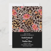 Modern Floral Animal Print Wedding Save the Date (Voorkant)