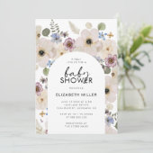 Modern Floral Baby shower Kaart (Staand voorkant)
