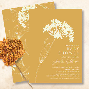 Modern Floral Baby shower Kaart