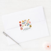 Modern Floral Baby Shower Vierkante Sticker (Envelop)