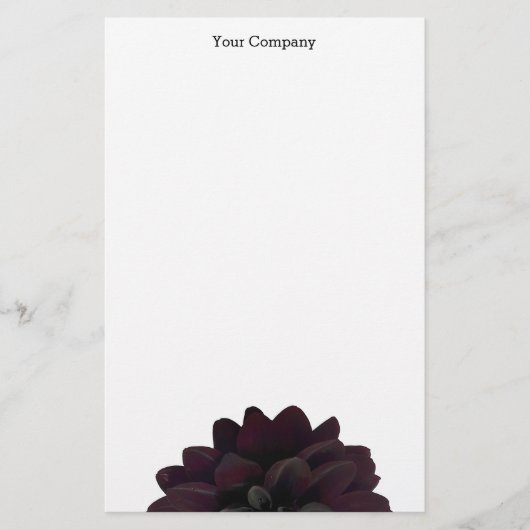 Modern Floral Black Dahlia Flower Briefpapier (Voorkant)