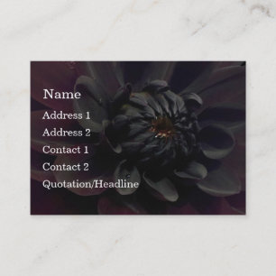 Modern Floral Black Dahlia Flower Visitekaartje