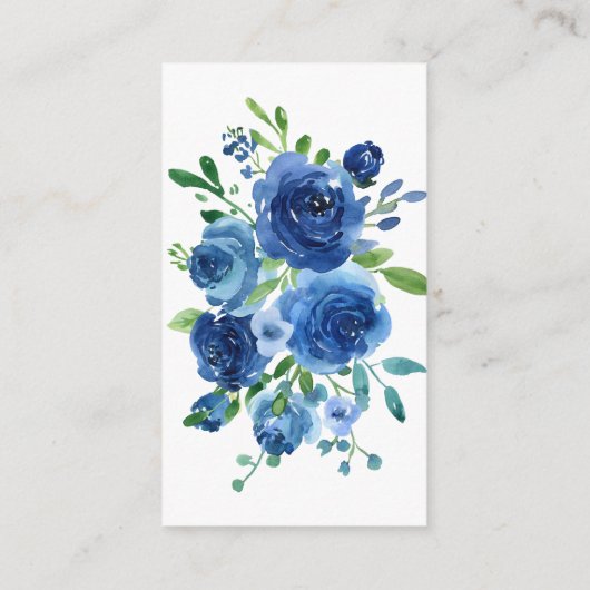 Modern Floral Blue Boy boekt Baby shower Informatiekaartje (Achterkant)