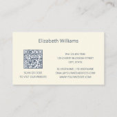 Modern Floral Blue Cream Magnolia | QR-code Visitekaartje (Achterkant)