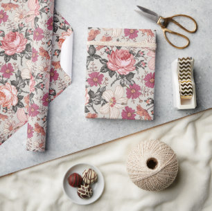 Modern  Floral Blush Cadeaupapier
