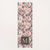 Modern  Floral Blush Monogrammed Yoga Mat (Voorkant)
