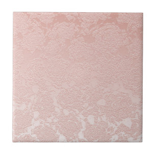 Modern Floral Blush Pink Patroon Tegeltje