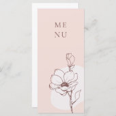 Modern Floral Bohemen Roos Wedding Menu (Voorkant / Achterkant)