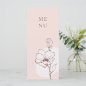 Modern Floral Bohemen Roos Wedding Menu (Staand voorkant)