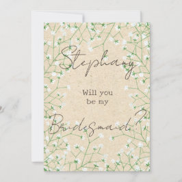 Modern Floral Boho Chic zal je mijn Bridesmaid zij Kaart