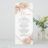 Modern Floral Boho met Pampas Grass Menu (Staand voorkant)