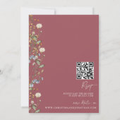 Modern Floral Boho | Wilde bloemen bruiloft Kaart (Achterkant)