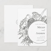 Modern Floral Boquet Save the Date (Voorkant / Achterkant)