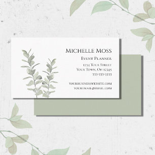 Modern Floral Botanical Greenery Event Planner Visitekaartje