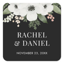 Modern Floral Botanical Wedding Envelope zegels
