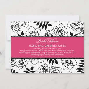 Modern Floral Bridal Shower Invitation (roze) Kaart