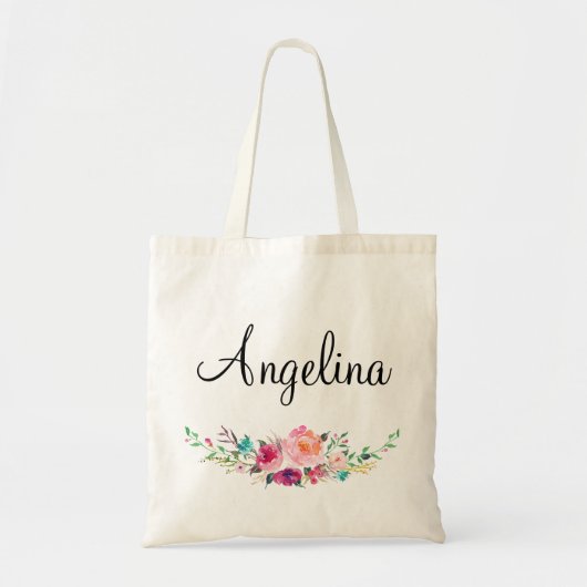Modern Floral Bridesmaid Personalized-5 Tote Bag (Voorkant)