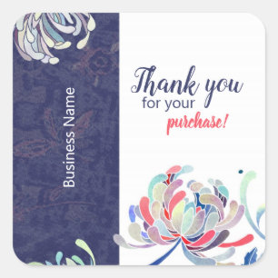 Modern Floral Business Hartelijk dank Vierkante Sticker