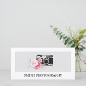 Modern Floral Camera Fotograaf Cadeaubon (Staand voorkant)