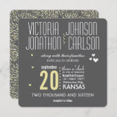 Modern Floral Chrysanthemum Grey and Yellow Kaart (Voorkant / Achterkant)