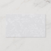 Modern Floral Damask White Grey Visitekaartje (Achterkant)
