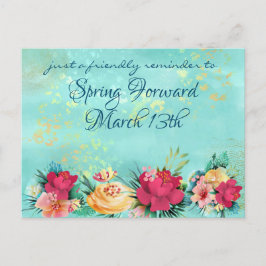 Modern Floral Daylight Savings herinneringen Briefkaart