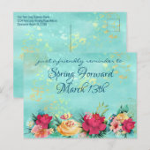 Modern Floral Daylight Savings herinneringen Briefkaart (Voorkant / Achterkant)