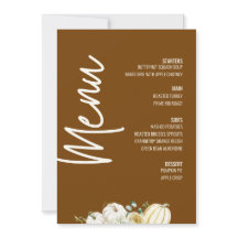 Modern Floral Dinner Menu Thanksgiving Herfst