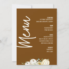 Modern Floral Dinner Menu Thanksgiving Herfst Kaart