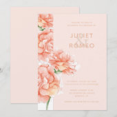 Modern Floral Elegant Wedding Kaart (Voorkant / Achterkant)