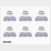 Modern Floral elegant wit Vierkante Sticker (Vel)