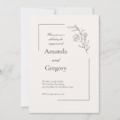 Modern Floral Engagement Party Invitation Save The Date (Voorkant)
