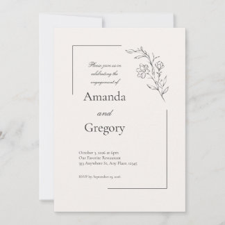 Modern Floral Engagement Party Invitation Save The Date