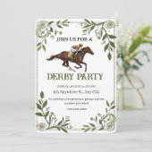 Modern Floral Equestrian Derby Invitation (Debout devant)